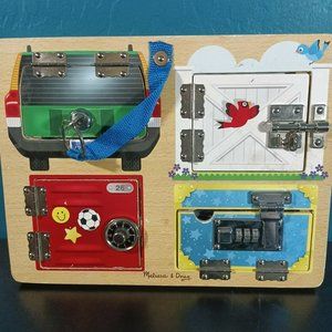 Melissa And Doug Lock And Latch Board Montessori Toy Busy Board Learning…
